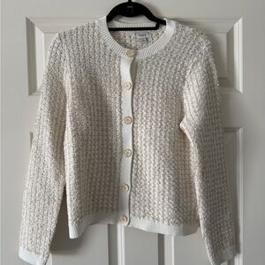 J. Crew Cream Textured Cardigan